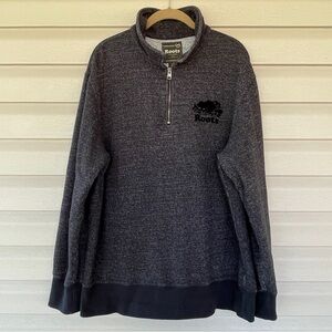 Roots Canada Men's Gray Pullover Quarter-Zip Sweatshirt/Sweater